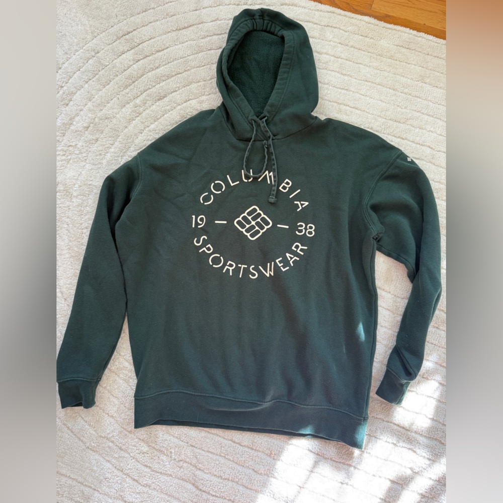 Columbia Dark Green Hoodie with White Circular Logo